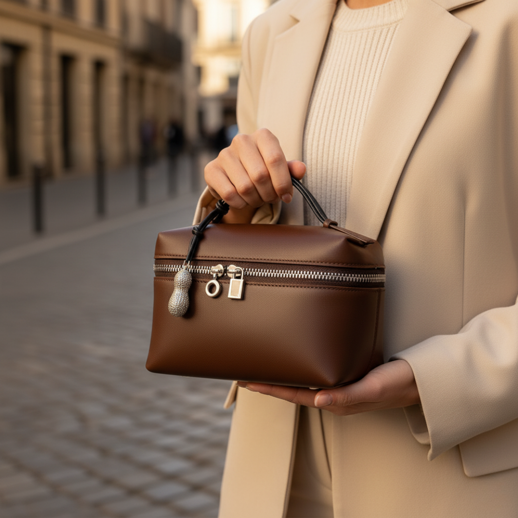 Brunelle Vanity Case in Pure Leather