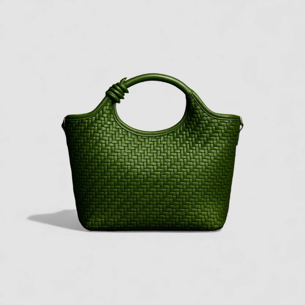 Verdant Weave Handbag in Vegan Leather