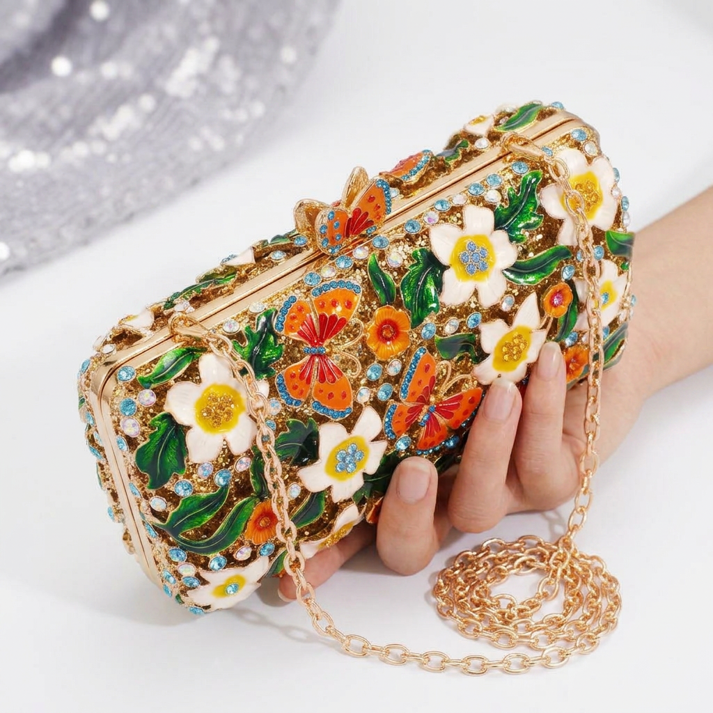 Butterfly Garden Crystal Clutch