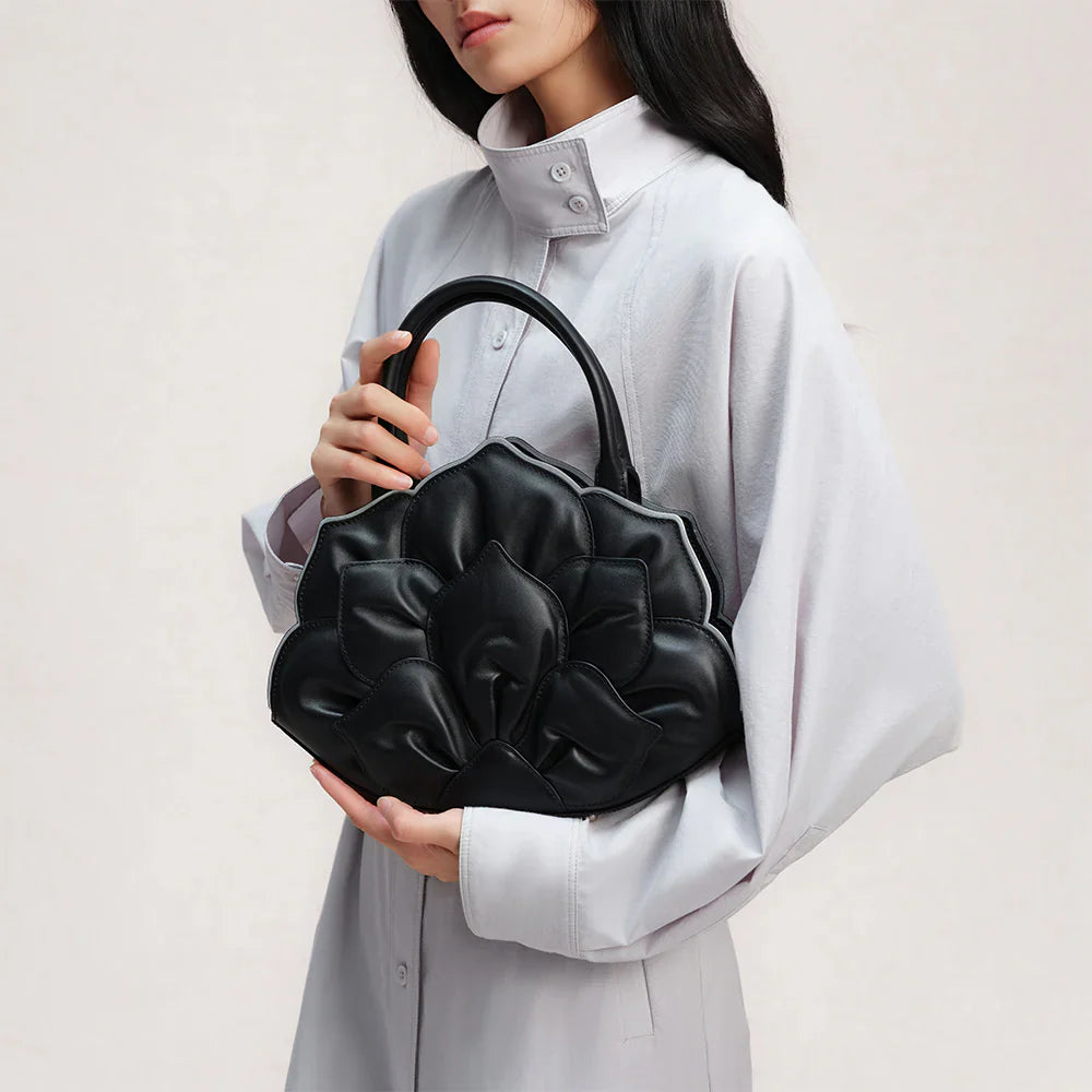 Obsidian Bloom bag in Pure Leather