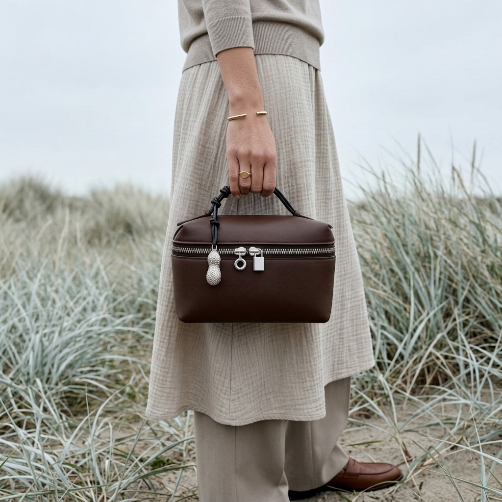 Brunelle Vanity Case in Pure Leather