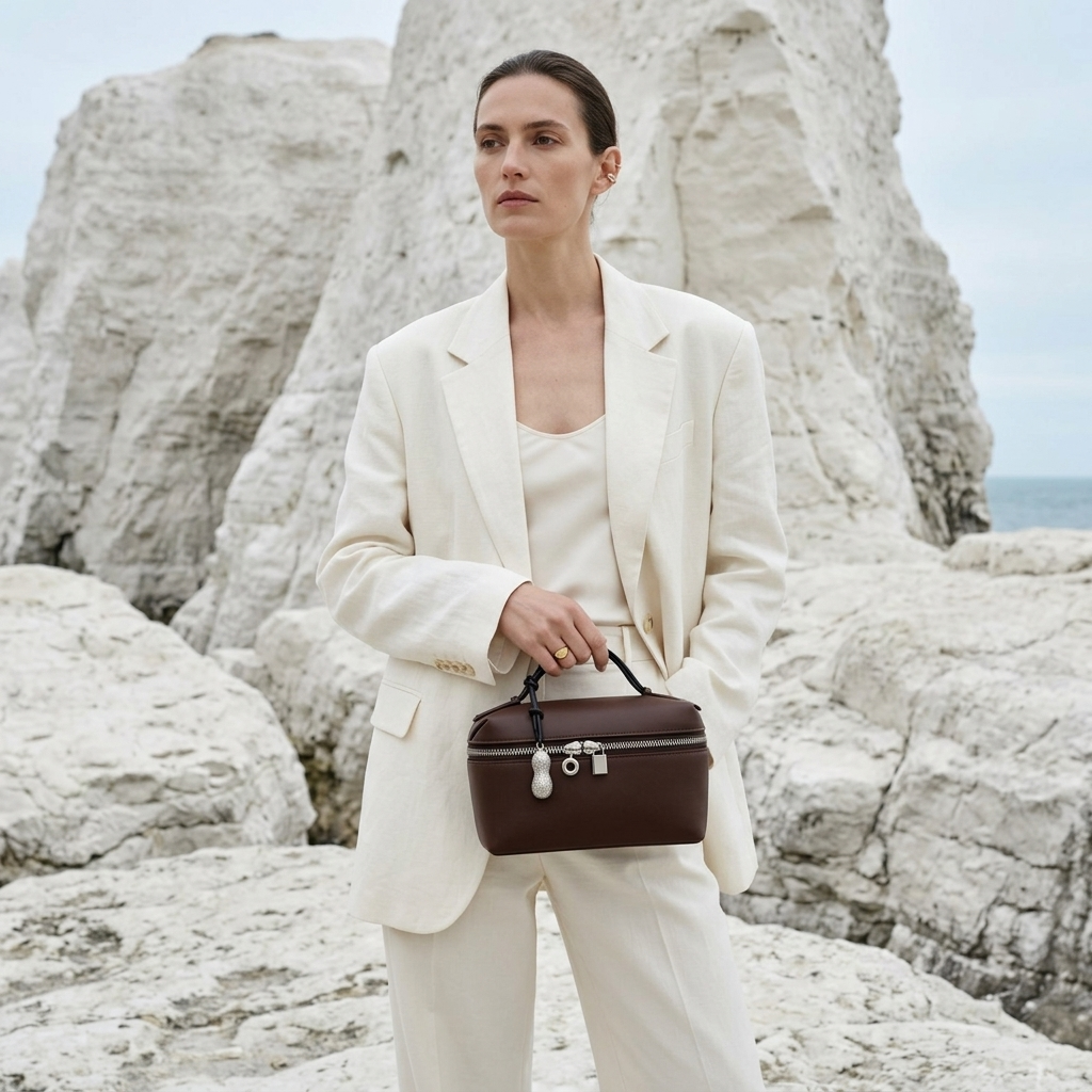 Brunelle Vanity Case in Pure Leather