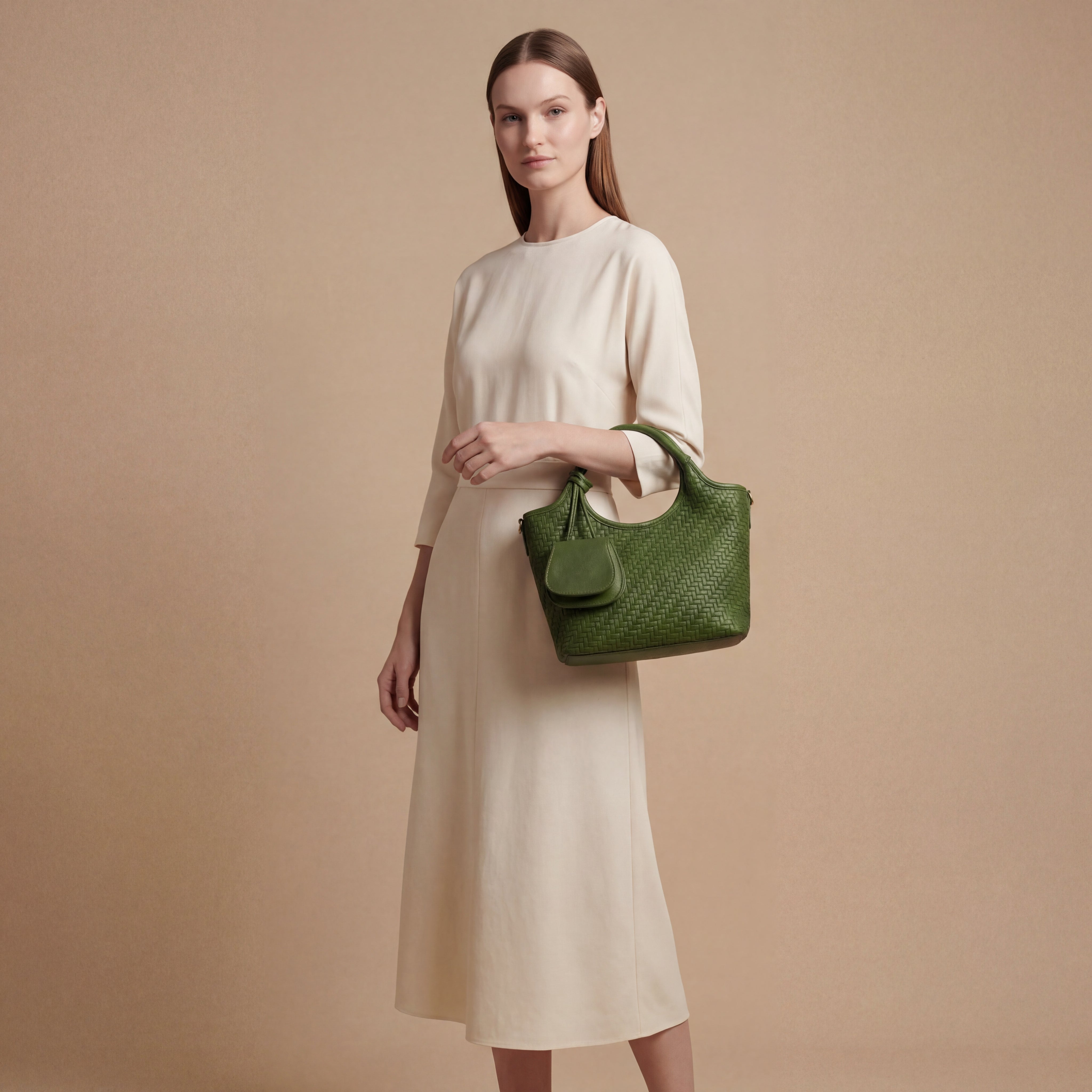 Verdant Weave Handbag in Vegan Leather