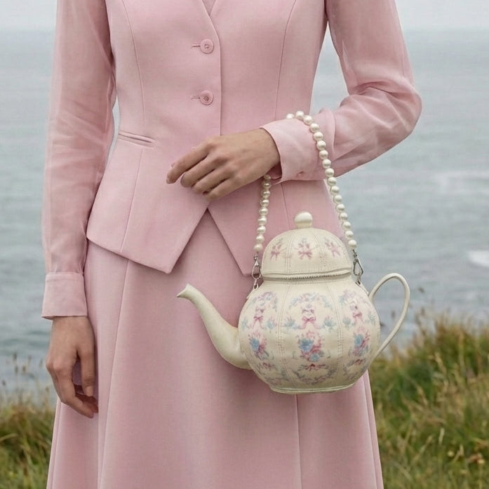 Rosé Teapot Bag in Vegan Leather