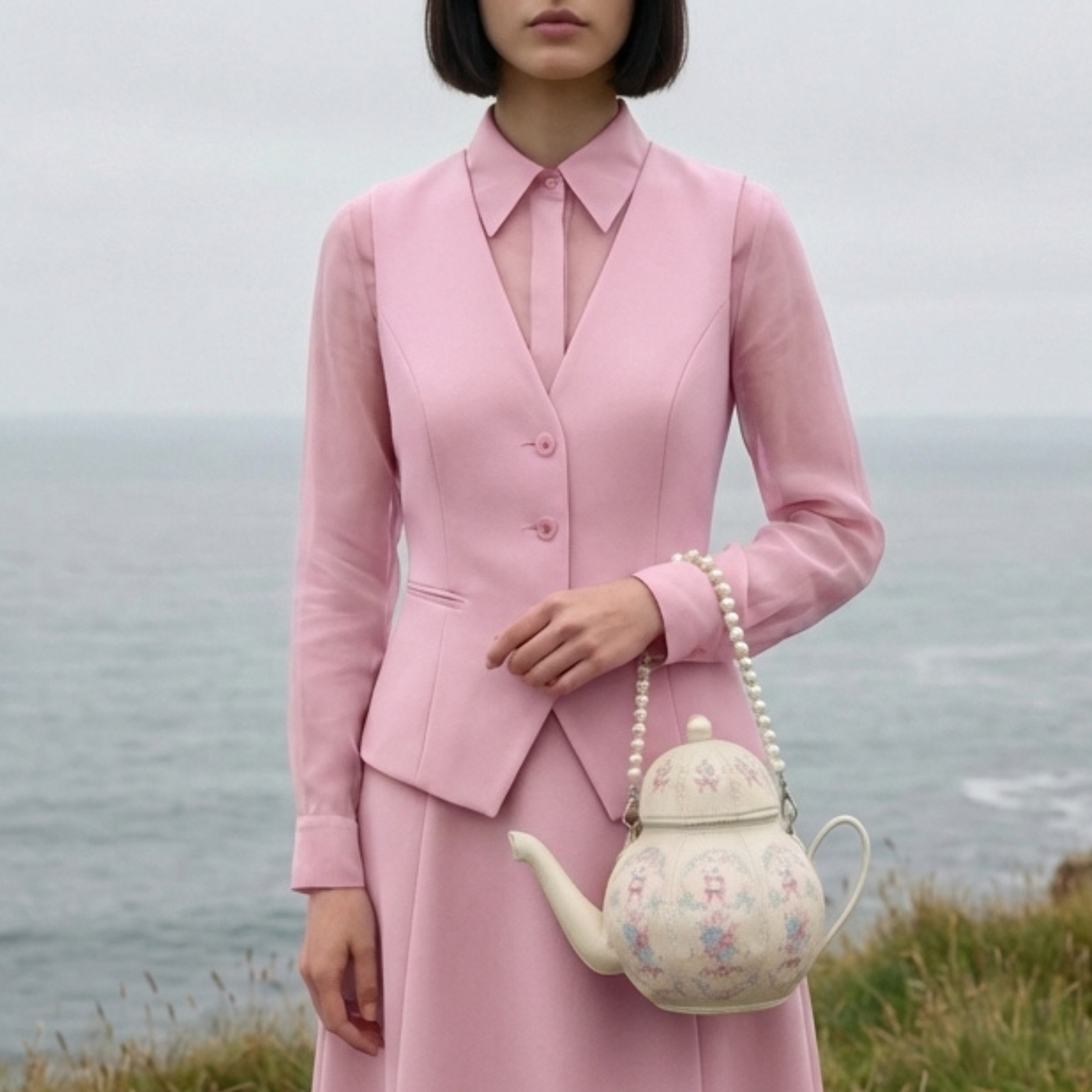 Rosé Teapot Bag in Vegan Leather