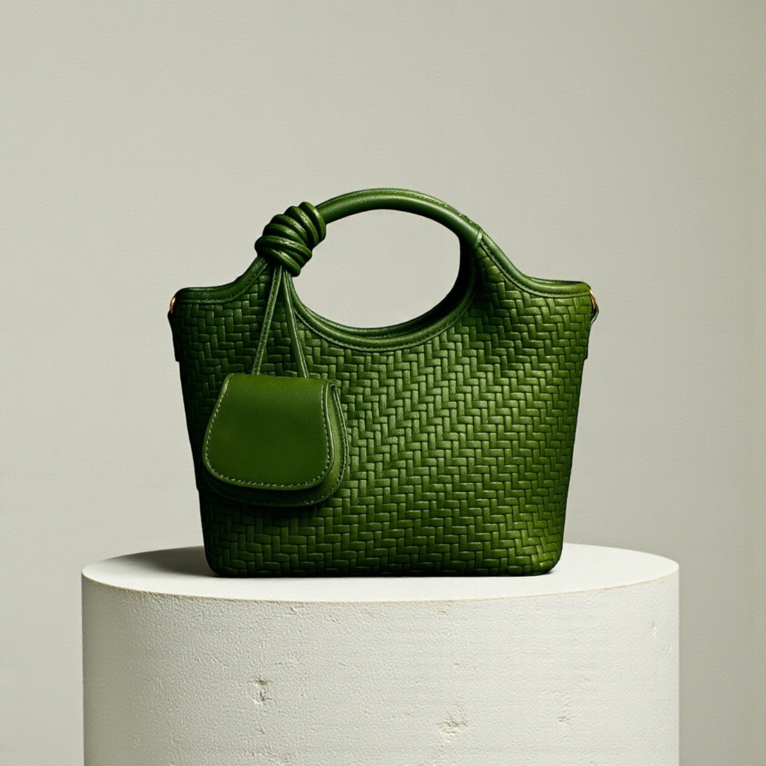 Verdant Weave Handbag in Vegan Leather