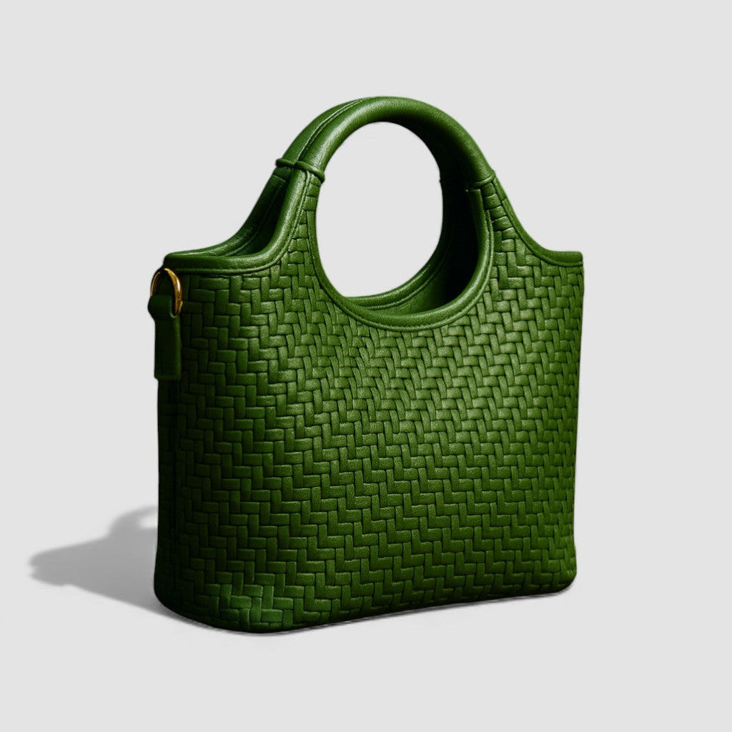 Verdant Weave Handbag in Vegan Leather