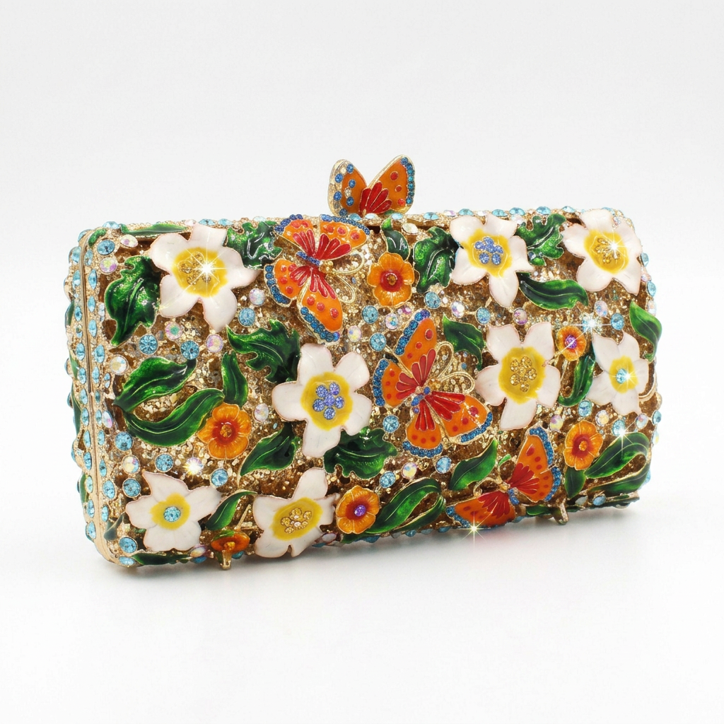 Butterfly Garden Crystal Clutch