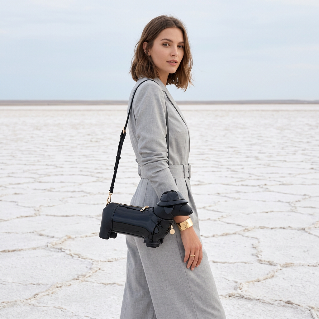 Dachshund Safari Bag in Vegan Leather