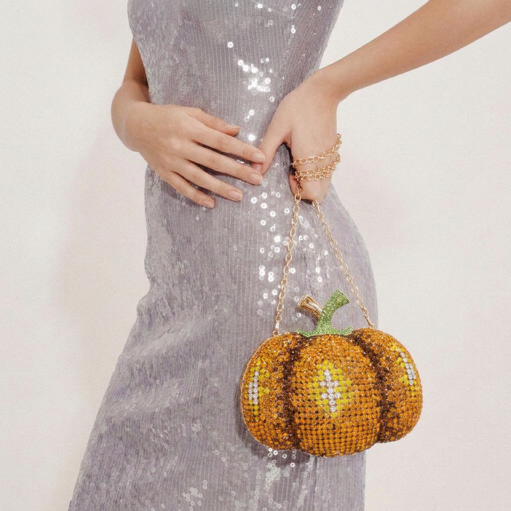 Pumpkin Crystal Clutch